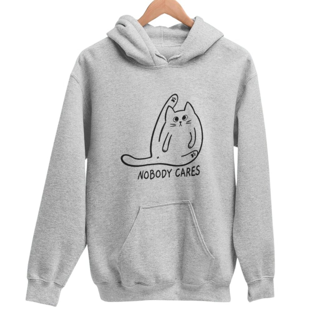 Nobody Cares Cat Hoodie, Funny Cat Hoodie